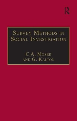 Бумажная книга «Survey Methods in Social Investigation», авторов К.А. Мозер, Г. Калтон - фото №1