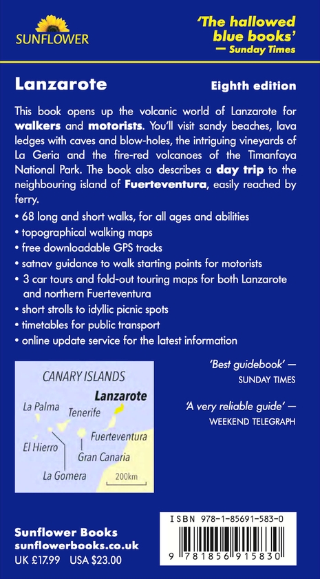 Бумажная книга «Lanzarote Sunflower Walking Guide», автор Ноэль Рочфорд - фото №1