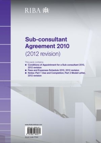 Бумажная книга «RIBA Sub-consultant Agreement 2010 (2012 Revision)», автор RIBA - фото №1