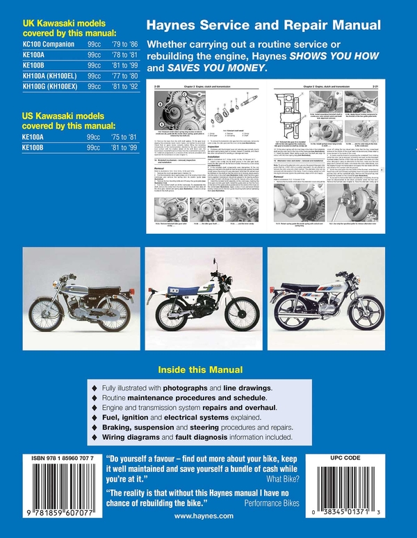 Бумажная книга «Kawasaki KC, KE & KH100 (75 - 99)», автор Haynes Publishing - фото №1