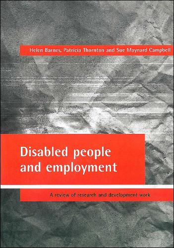 Бумажная книга «Disabled people and employment: A review of research and development work», автор Патриция Торнтон - фото №1