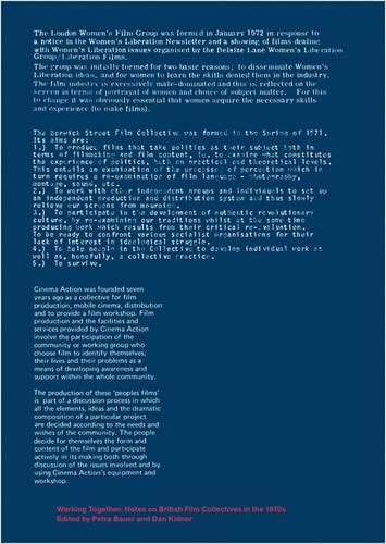Бумажная книга «Working Together: Notes on British Film Collectives in the 1970s», авторов Энн Гуэдес, Эстер Лесли, Питер Осборн - фото №1