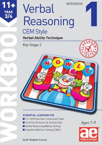 [object Object] «11+ Verbal Reasoning Year 3/4 CEM Style Workbook 1: Verbal Ability Technique», автор Д-р Стівен Керран - фото №1