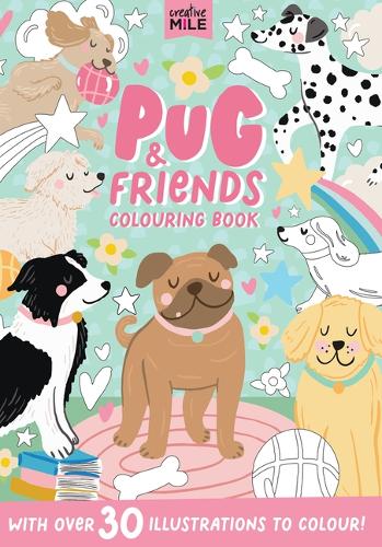 Бумажная книга «Pug and Friends Coloring Book», автор Creative Mile - фото №1
