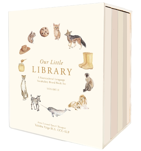 Бумажная книга «Our Little Library Vol. 2: A Foundational Language Vocabulary Board Book Set for Babies, Including Ocean Animals, Safari Animals, Food and Drink, Clothes, and Around the House», автор Табита Пейдж - фото №1