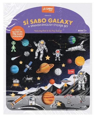 Бумажная книга «Sí Sabo Galaxy: A Bilingual Reusable Sticker Play Set: Learn Spanish-English Language Skills with 30+ Glow-in-the-Dark Stickers and 2 Fold-Out Play & Go Scenes», автор Майк Альфаро - фото №1