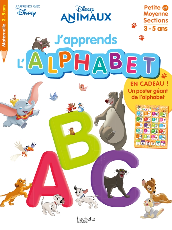 Бумажная книга «Disney. J'apprends l'alphabet avec les animaux Disney (dès 3 ans)» - фото №1