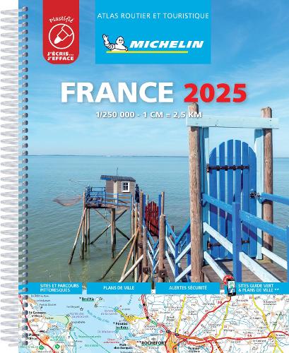 Бумажная книга «France 2025 - Tourist & Motoring Atlas Laminated Spiral», автор Мишлен - фото №1
