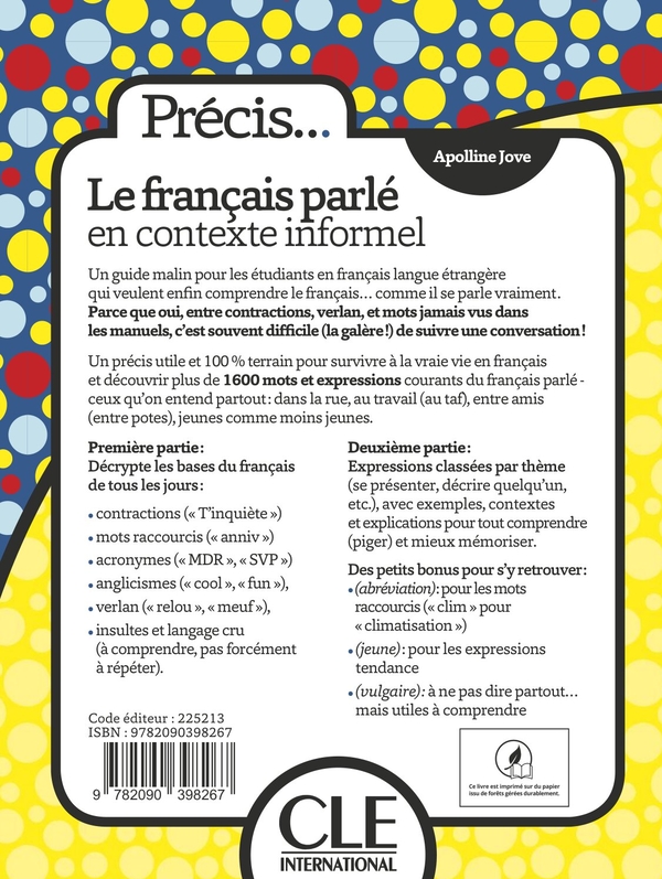Паперова книга «Le français parlé en contexte informel - Livre», автор Аполліне Жове - фото №1
