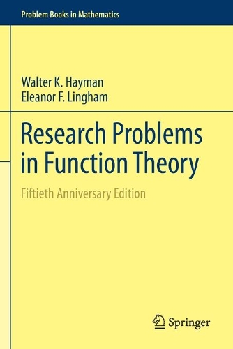 [object Object] «Research Problems in Function Theory: Fiftieth Anniversary Edition», авторів Елеонора Ф. Лінгем, Волтер К. Хейман - фото №1