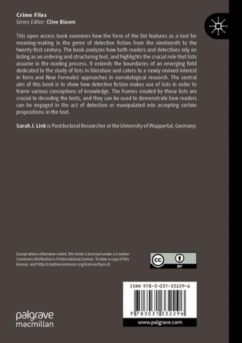 Паперова книга «A Narratological Approach to Lists in Detective Fiction», автор Сара Дж. Лінк - фото №1