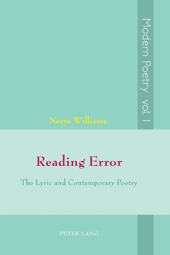 Бумажная книга «Reading Error: The Lyric and Contemporary Poetry», автор Нерис Уильямс - фото №1