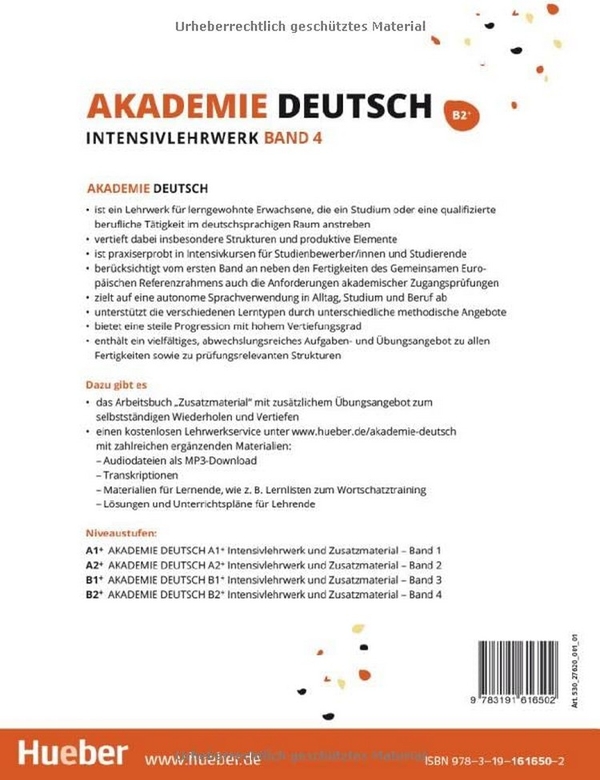 Бумажная книга «Підручник Akademie Deutsch B2+ Band 4/ Intensivlehrwerk mit Audios online (шт)», авторов Сабрина Шмоль, Бритта Шенк, Яна Глейзер, Микаэла Вирц, Анетт Вемпе-Бирк, Майкл Стеттер - фото №1