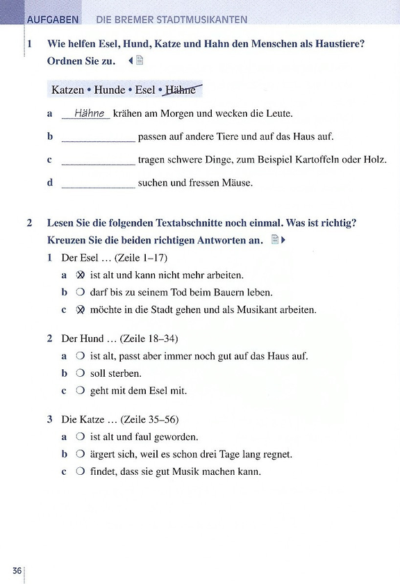 Паперова книга «Die Bremer Stadtmusikanten - Leseheft», автор Урс Люгер - фото №1