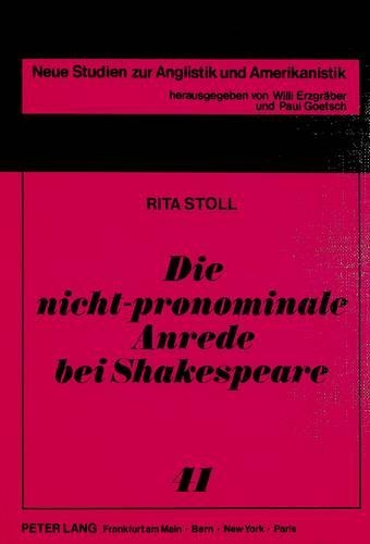 Паперова книга «Die Nicht-Pronominale Anrede Bei Shakespeare», автор Ріта Штоль - фото №1