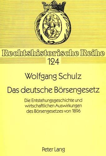Бумажная книга «Das Deutsche Boersengesetz», автор Вольфганг Шульц - фото №1