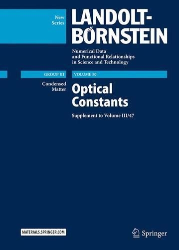 Паперова книга «Optical Constants: Supplement to Volume III/47», автор Крістіан Вольфарт - фото №1