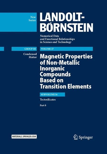 [object Object] «Magnetic Properties of Non-Metallic Inorganic Compounds Based on Transition Elements: Tectosilicates, Part δ», автор Э. Бурзо - фото №1