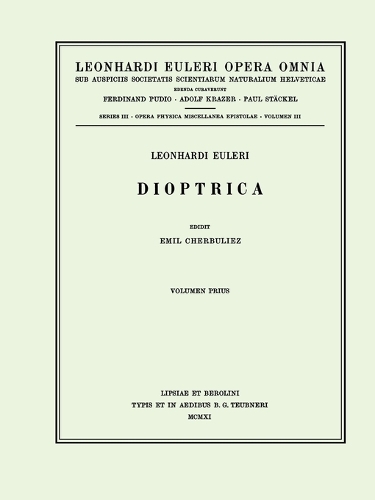 Паперова книга «Dioptrica 1st part», автор Леонгард Ейлер - фото №1
