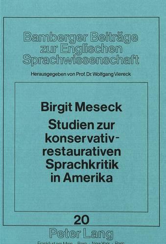 Бумажная книга «Studien Zur Konservativ-Restaurativen Sprachkritik in Amerika», автор Вольфганг Вирек - фото №1