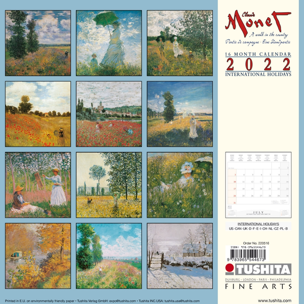 Бумажная книга «Календарь на 2022 Claude Monet. A Walk in the Country» - фото №1