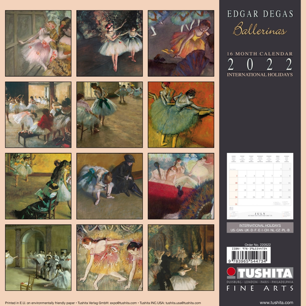 Паперова книга «Календарь на 2022 Edgar Degas - Ballerinas» - фото №1