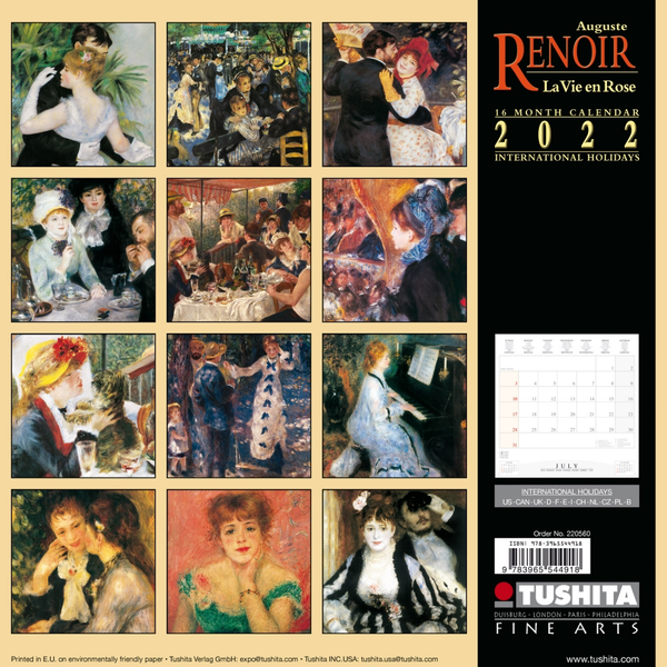 Паперова книга «Календарь на 2022 Auguste Renoir - La Vie en Rose» - фото №1