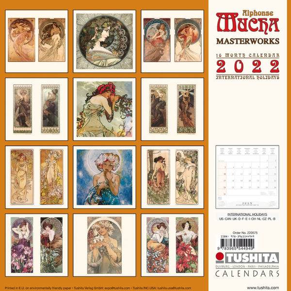 Паперова книга «Календарь на 2022 Alphonse Mucha - Poster Art» - фото №1