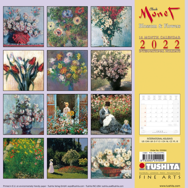 Паперова книга «Календар на 2022 Claude Monet - Blossoms & Flowers» - фото №1