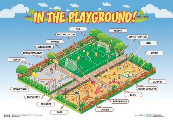 Паперова книга «Англійський плакат In The Playground! з картками» - фото №1