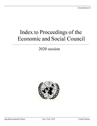 Бумажная книга «Index to proceedings of the Economic and Social Council: 2020 session», автор Библиотека им. Дага Хаммаршельда - фото №1