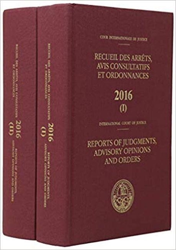 Паперова книга «Reports of judgments, advisory opinions and orders 2016», автор Міжнародний Суд ООН - фото №1