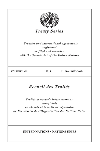 Паперова книга «Treaty Series 2926 (English/French Edition)», автор Управління ООН з правових питань - фото №1