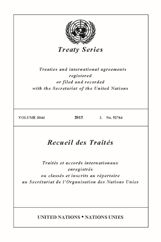 Бумажная книга «Treaty Series 3044 (English/French Edition)», автор Управление ООН по правовым вопросам - фото №1