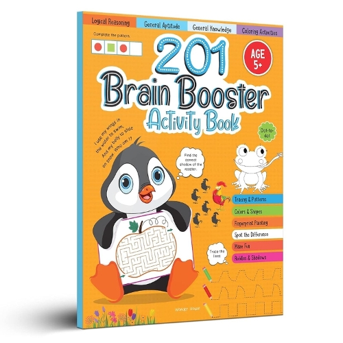 Paper book «201 Brain Booster Activity Book: Fun Activities and Exercises for Children Tracing & Pattern, Colors & Shapes, Maze», author Wonder House Books - фото №1