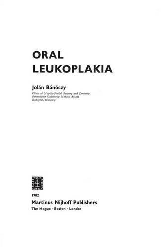 Паперова книга «Oral Leukoplakia», автор Дж. Баночі - фото №1