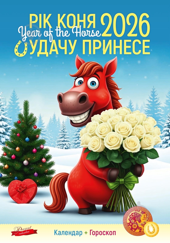 Книга Календар "Подарунок" 2026 Рік коня. Удачу принесе