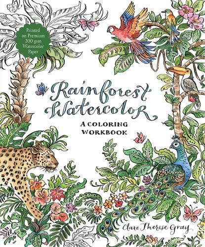 Паперова книга «Rainforest Watercolor: A Coloring Workbook», автор Клер Тереза Грей - фото №1