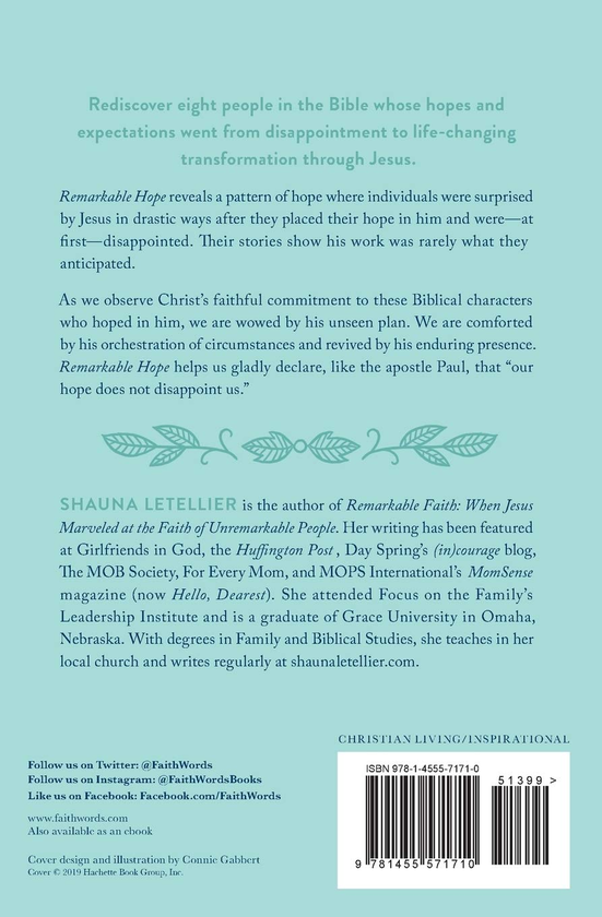 Бумажная книга «Remarkable Hope. When Jesus Revived Hope in Disappointed People», автор Шона Летелье - фото №1