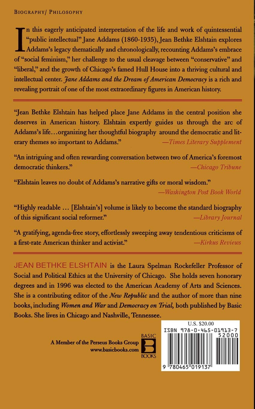 Бумажная книга «Jane Addams And The Dream Of American Democracy», автор Жан Бетке Эльштейн - фото №1
