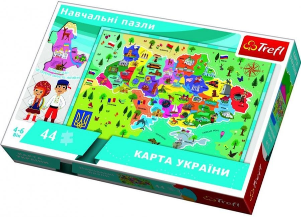  «Пазл Trefl Карта Украины 44 элементов (TFL-15532)», бренда Trefl - фото №1
