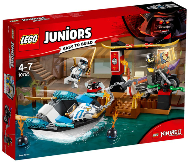  «Конструктор LEGO Juniors Преследование на лодке Зейна 131 деталь (10755)», бренда LEGO - фото №1