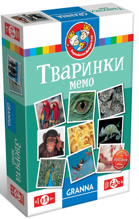 «Настольная игра Granna Мемо Животные (82319)», бренда Granna - фото №1