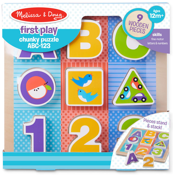  «Первый деревянный формовой пазл Melissa&Doug Буквы и Цифры (MD1899)», бренда Melissa & Doug - фото №1
