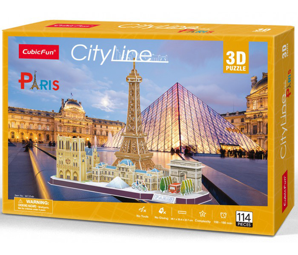  «Тривимірна головоломка-конструктор CubicFun City Line Paris (MC254H)», бренда CubicFun - фото №1