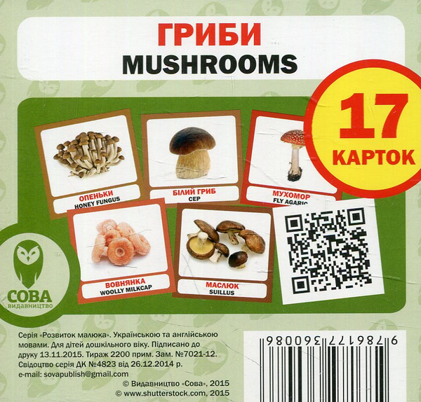 [object Object] «Гриби. Набір карток» - фото №1