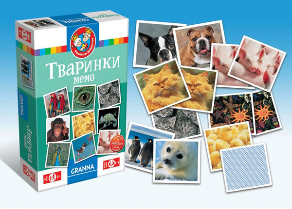  «Настольная игра Granna Мемо Животные (82319)», бренда Granna - фото №1