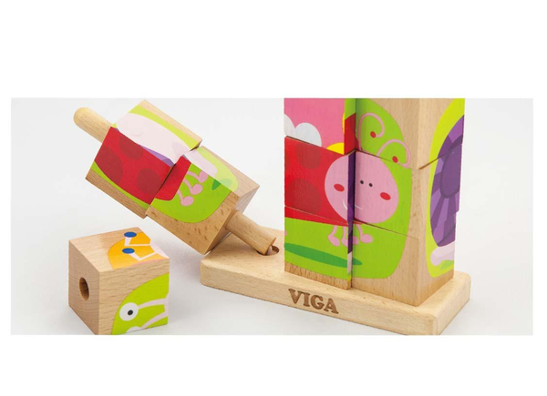  «Пазл-пирамидка Viga Toys Насекомые (50158)», бренда Viga Toys - фото №1