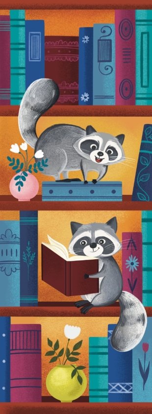  «Закладка для книги «Єноти. Книжкова полиця» (ЛК000000090)», бренда Люцинка - фото №1