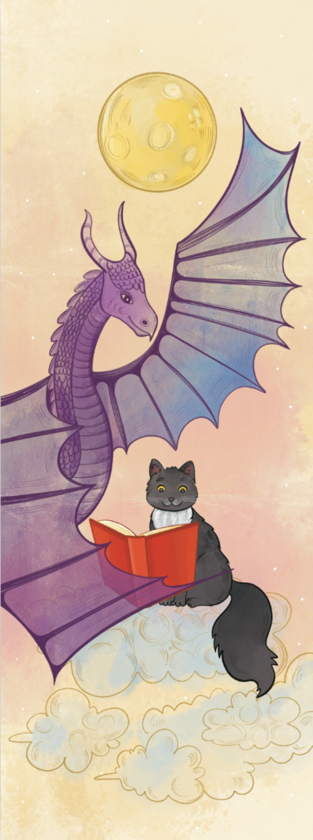  «Закладка для книги «Дракон та кошеня. Читання» (ЛК000000157)», бренду Люцинка - фото №1